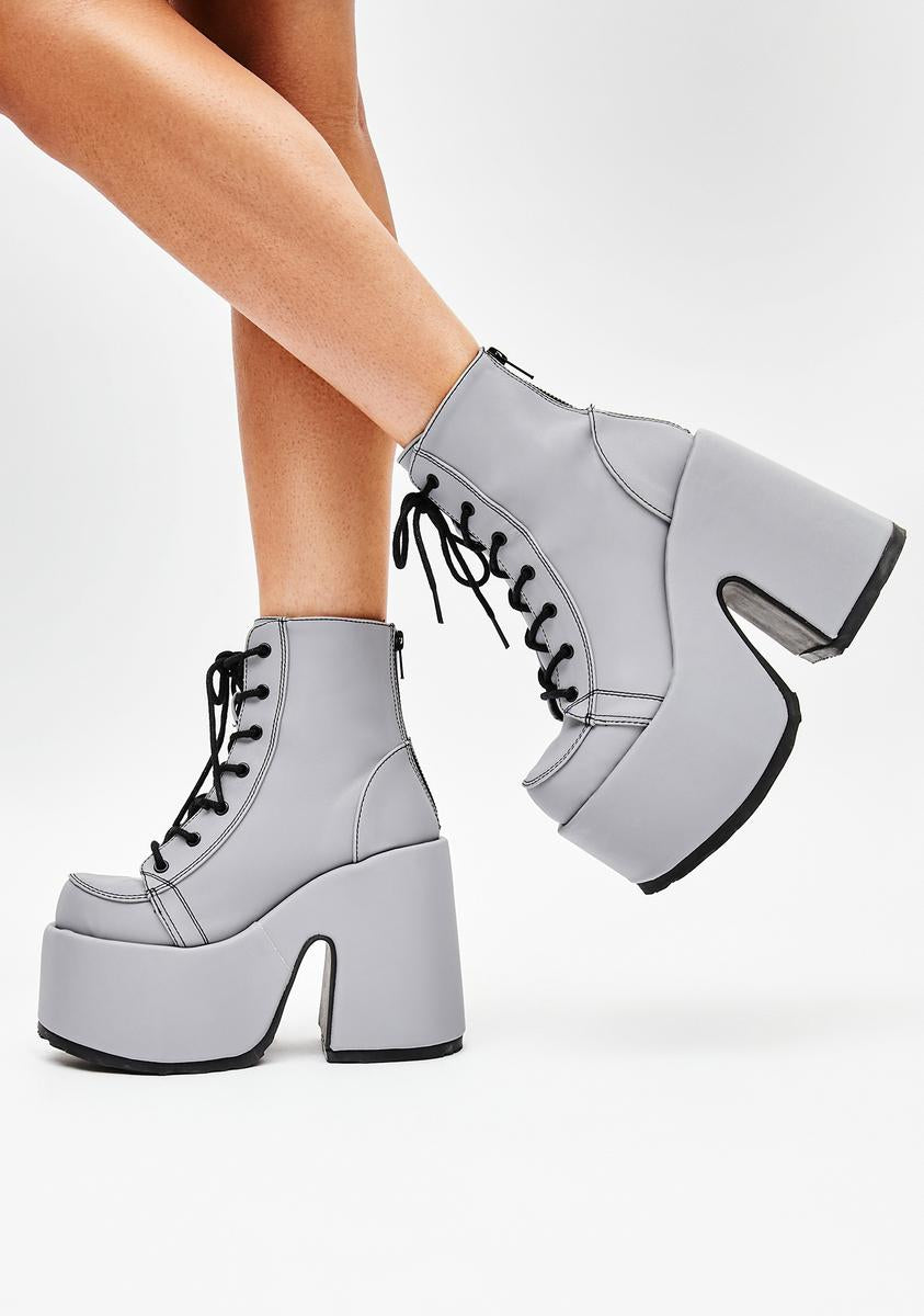 Camel-203 Platform Ankle Boots
