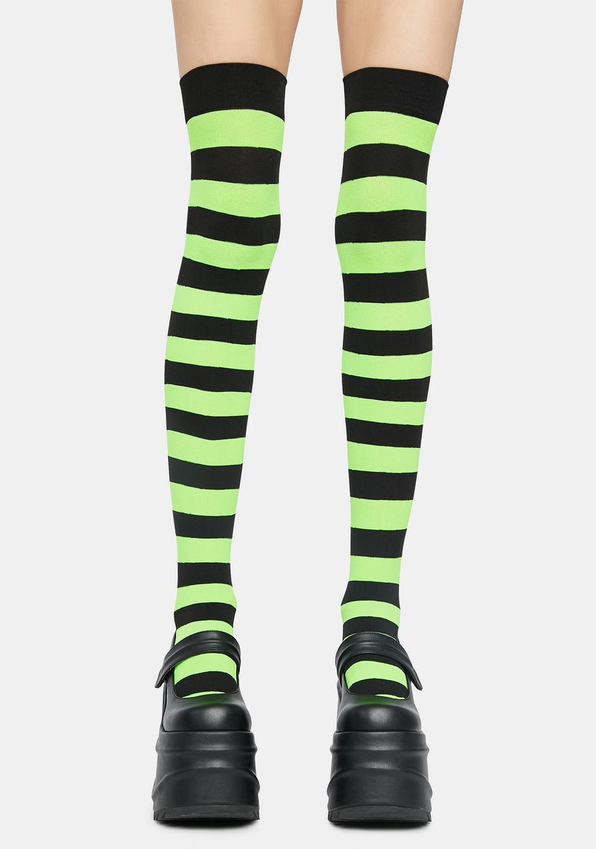 Slime Make U Pay Striped Thigh Highs