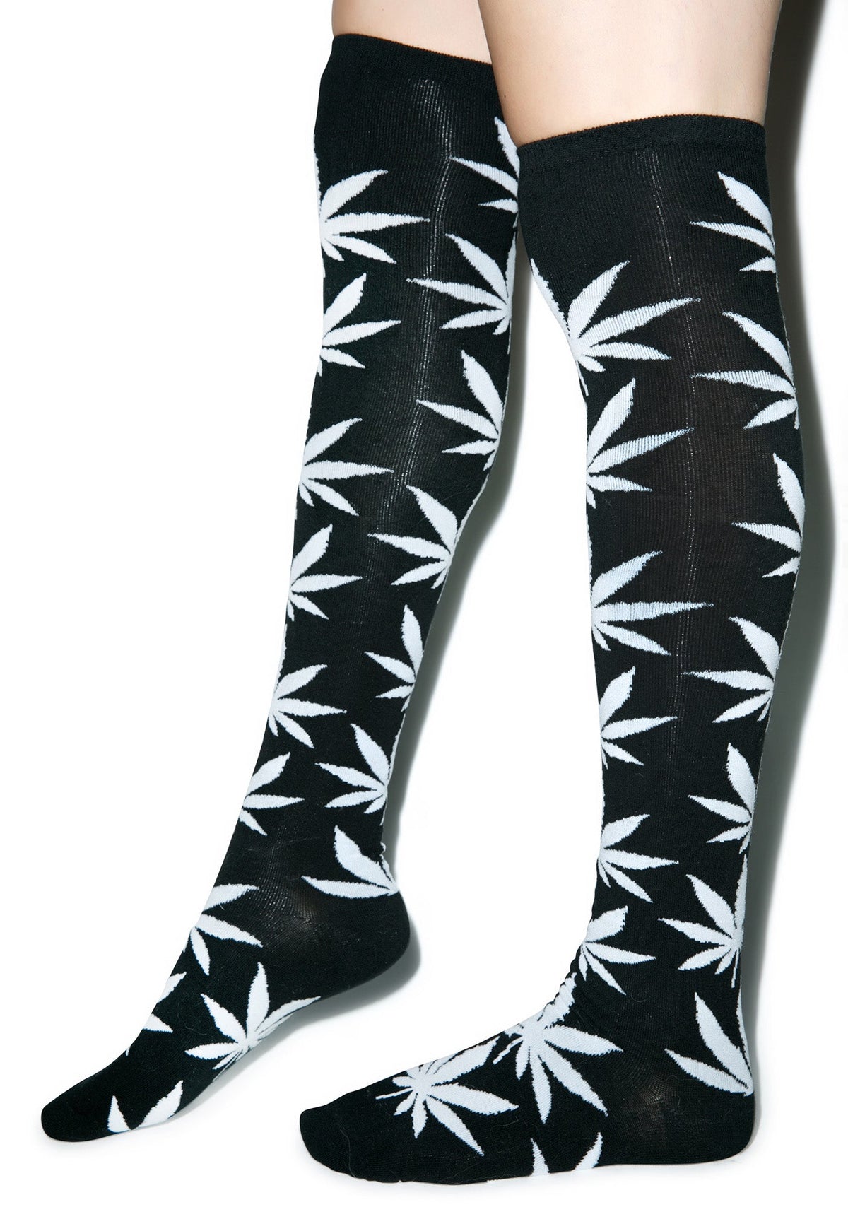 Plantlife Thigh High Socks - Gray