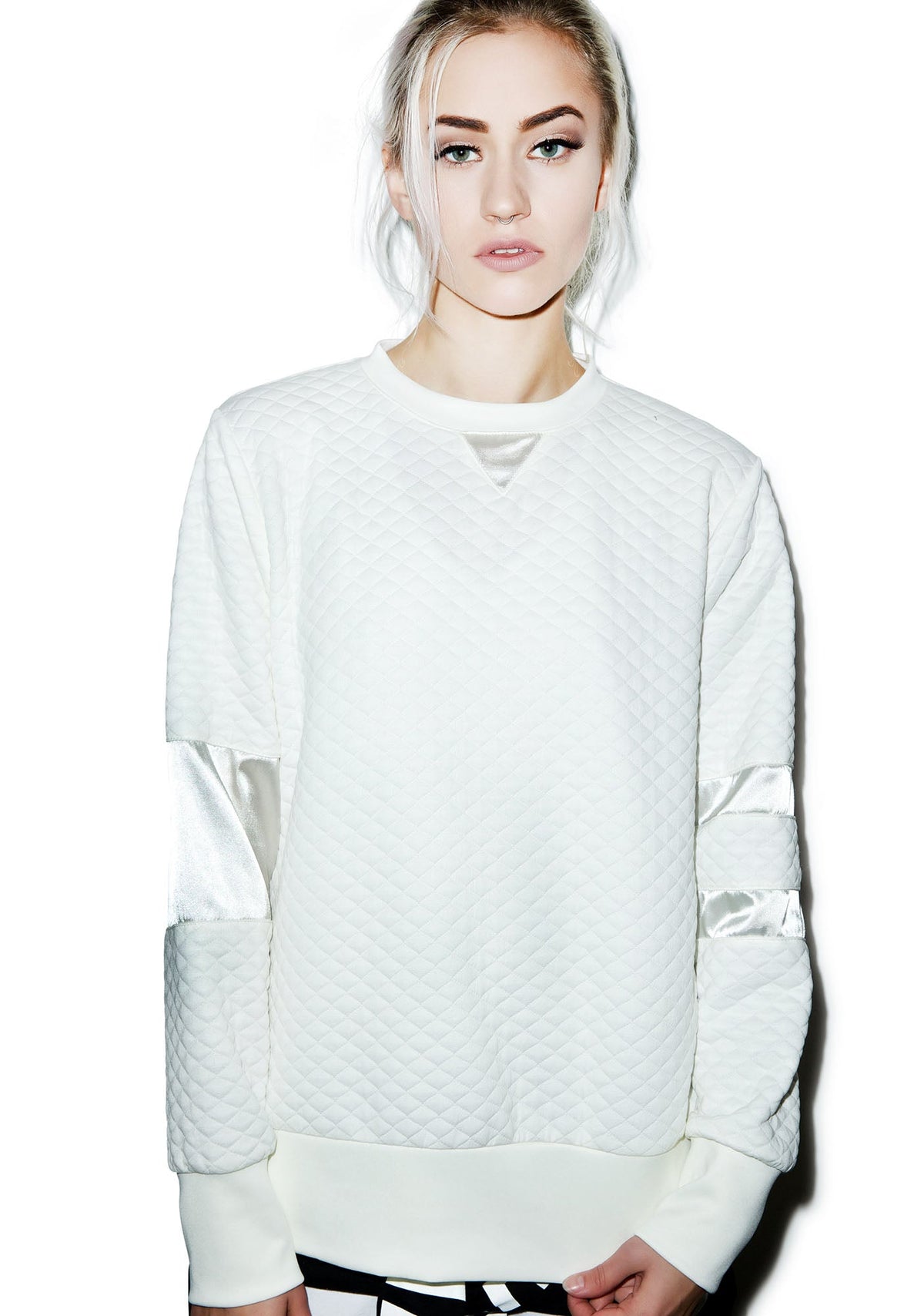 Call Me Quilted Pullover - Off White