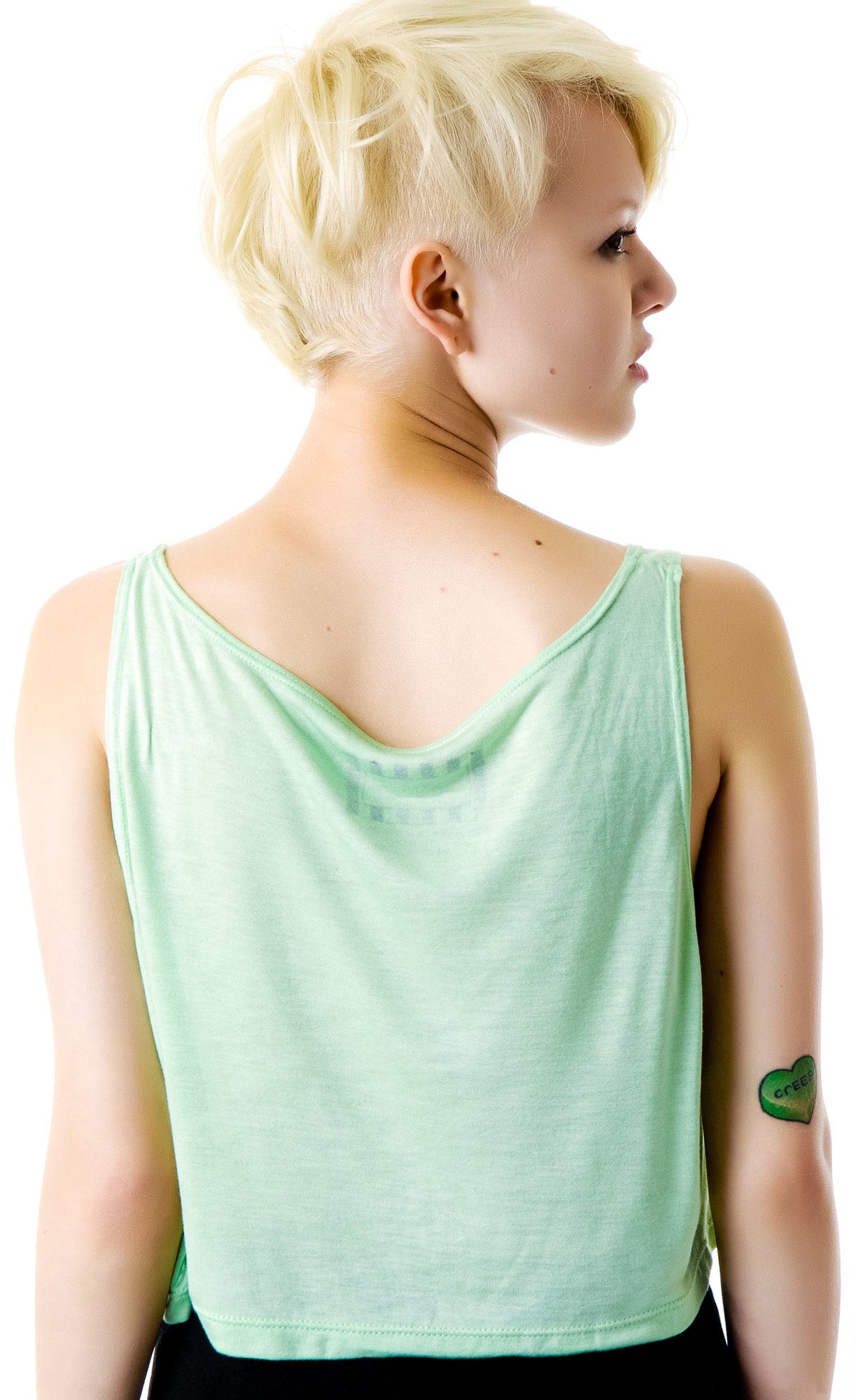 Trippy Cropped Tank Top - Light Blue