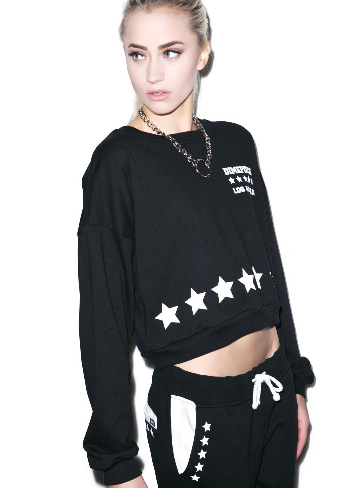 All Star Crop Crewneck - Black