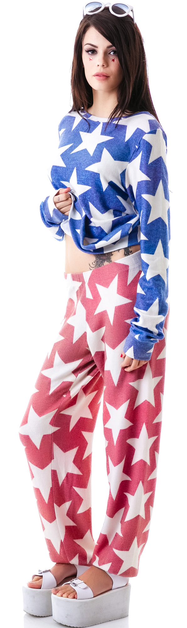 Denim Stars Gidget Sweats - Light Blue