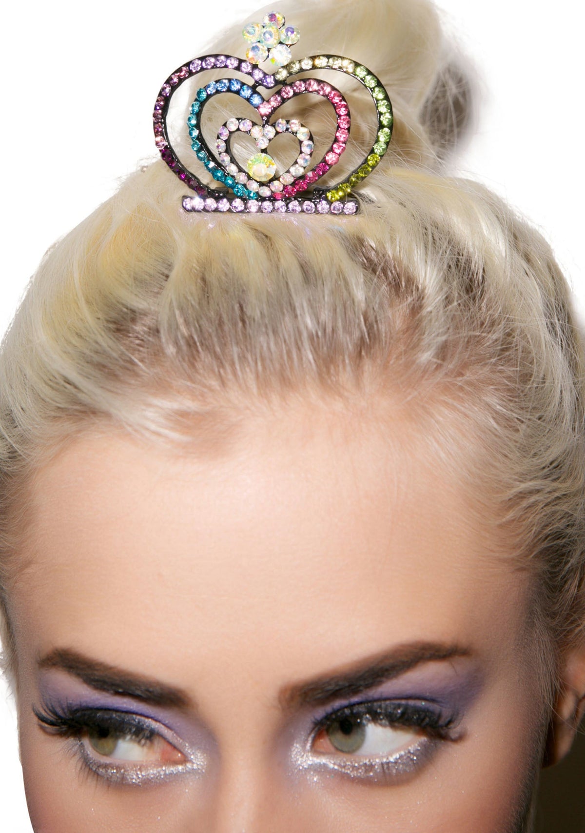 Glistining Hearts Tiara - White