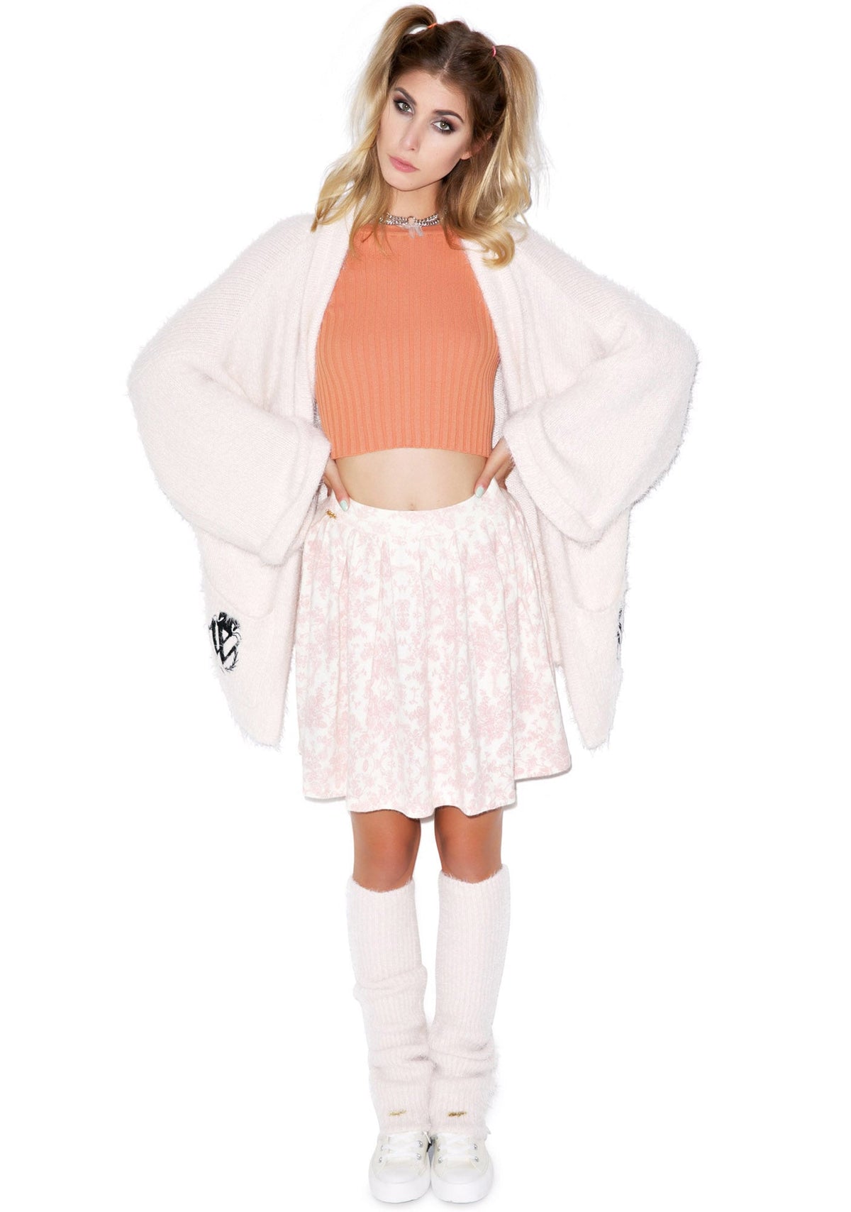 Toile Pleated Skirt - Pink
