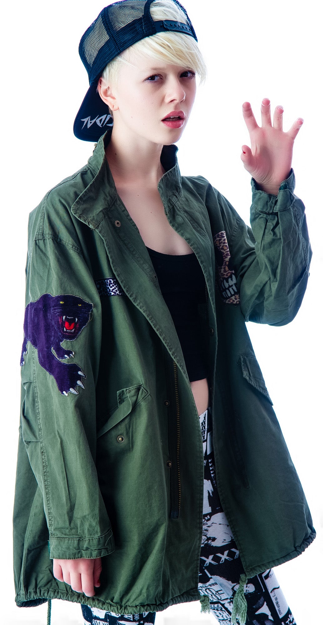 Skull Rocker Military Surplus Jacket - Black