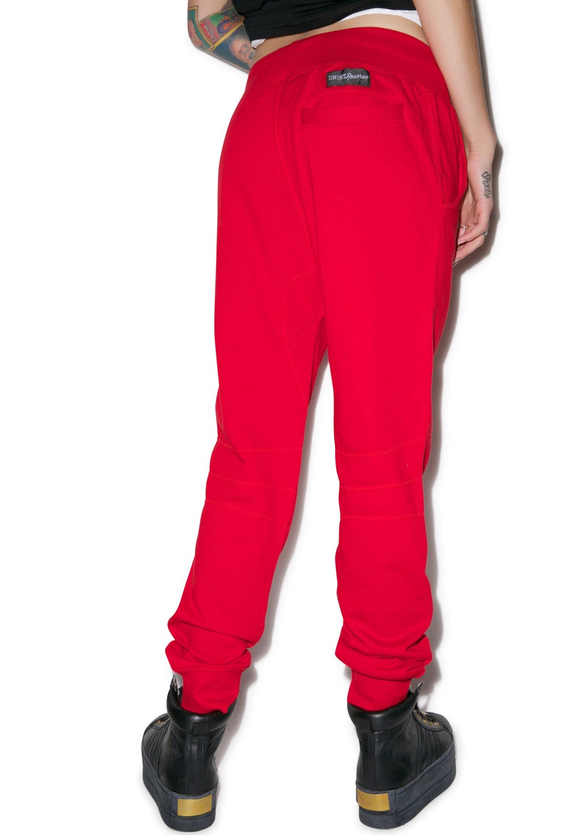 Drop Crotch Biker Pant - Red
