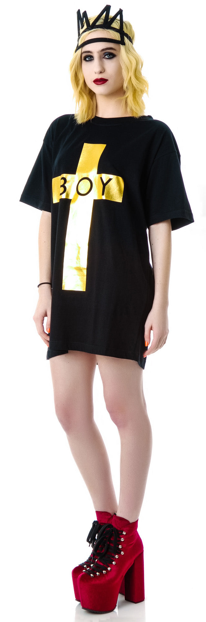x BOY London Boy Cross Oversized Tee - Black