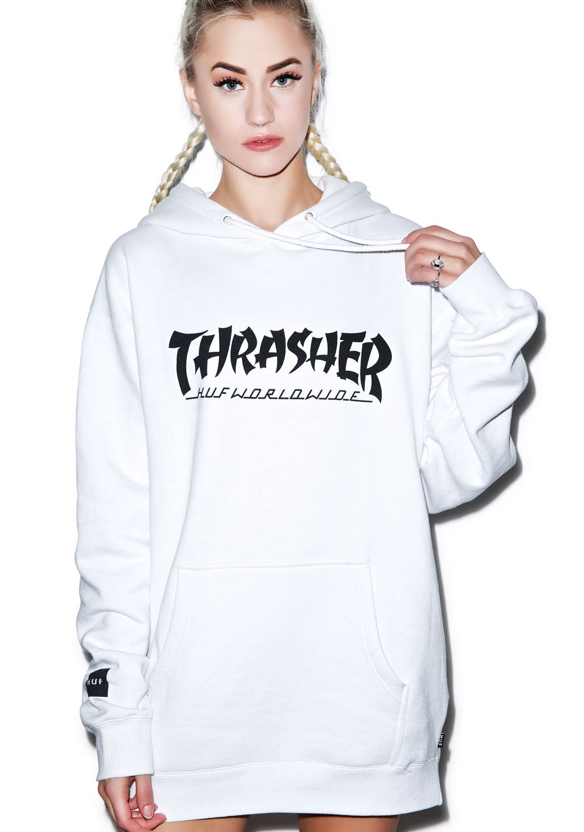 HUF X Thrasher Asia Tour Pullover Hoodie - Light Gray
