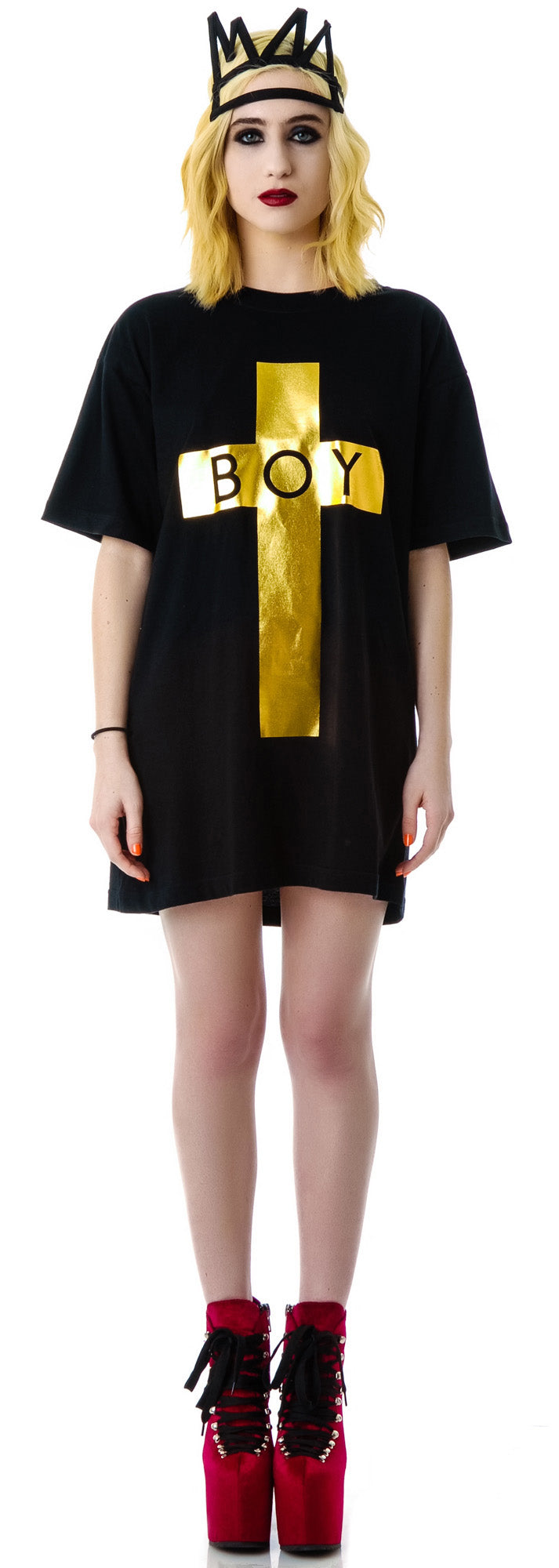 x BOY London Boy Cross Oversized Tee - Black