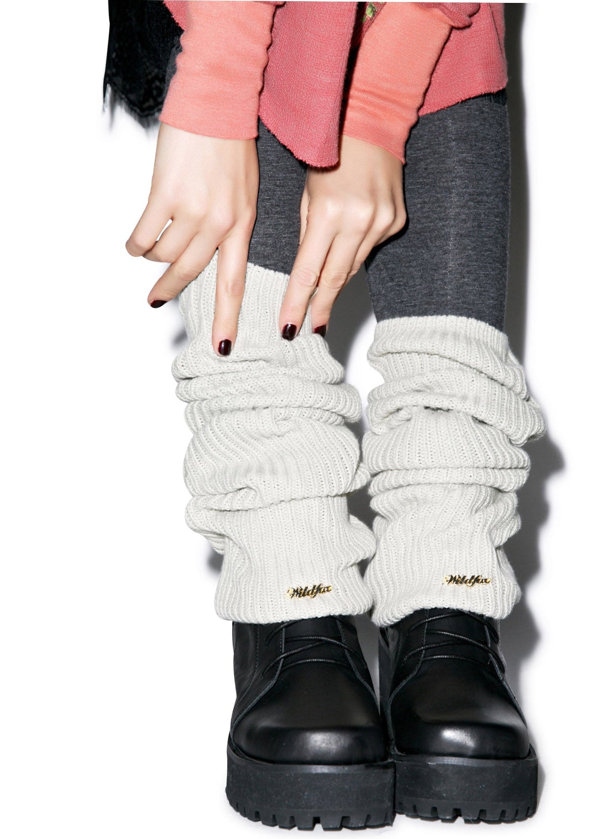 Chunky Knit Leg Warmers - Light Brown