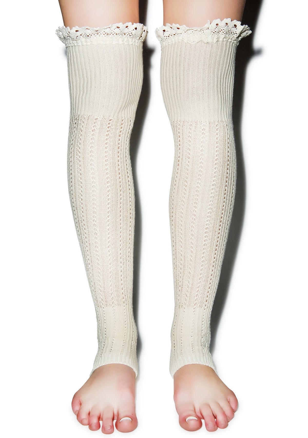 Lace For Days Legwarmers - Dark Gray