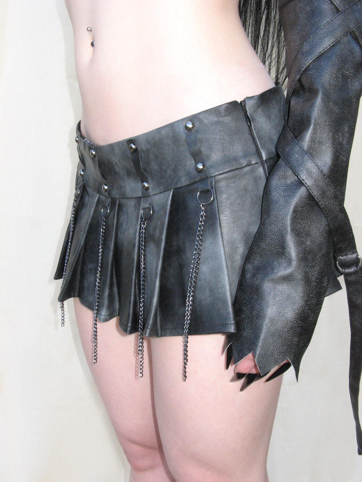 Scavenger Studded Pleated Skirt