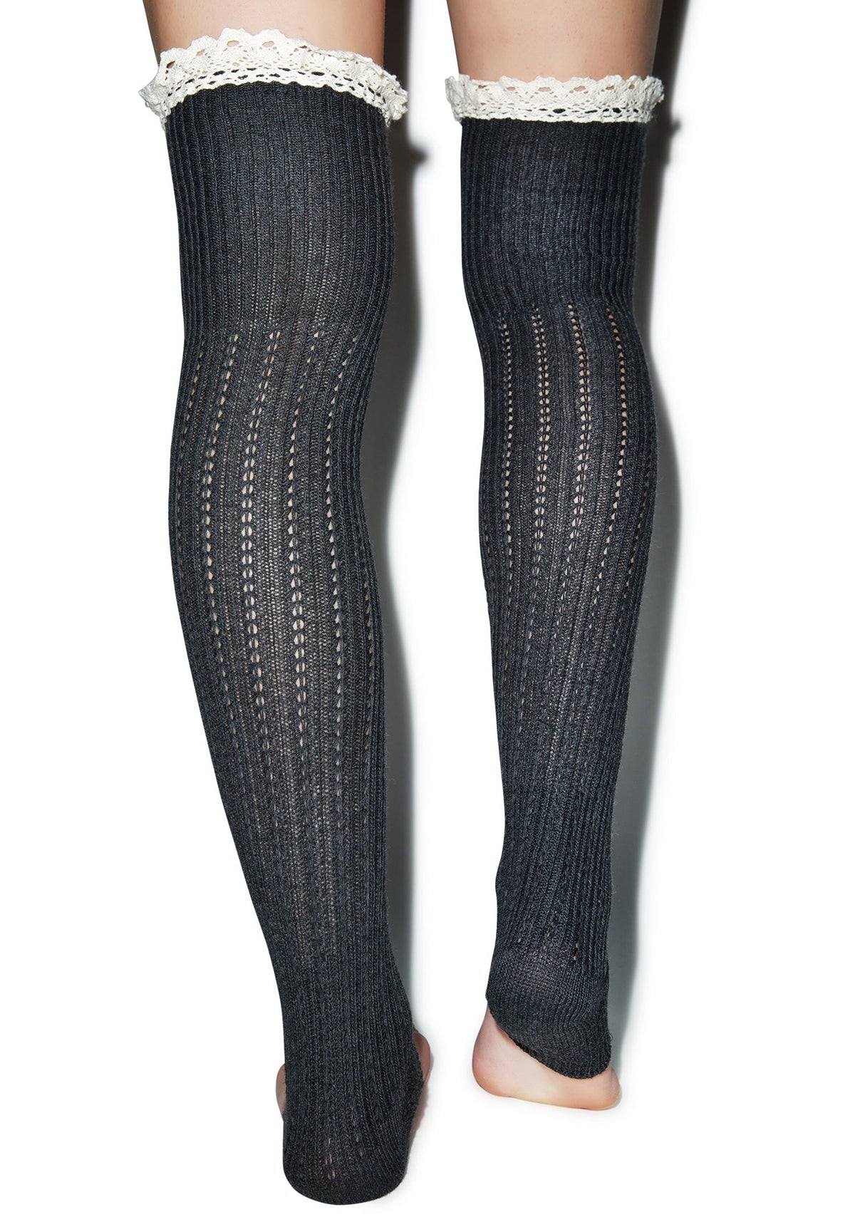 Lace For Days Legwarmers - Dark Gray