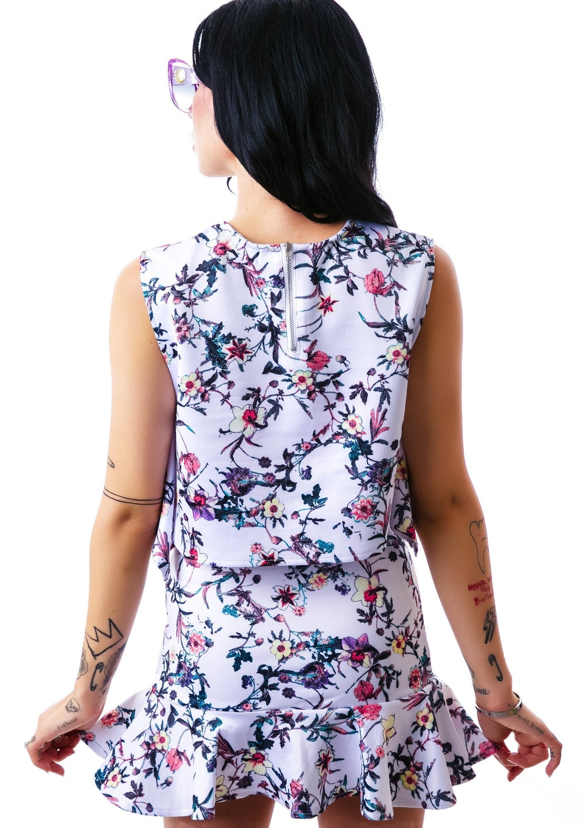 Flora Peplum Talk Skirt - Black