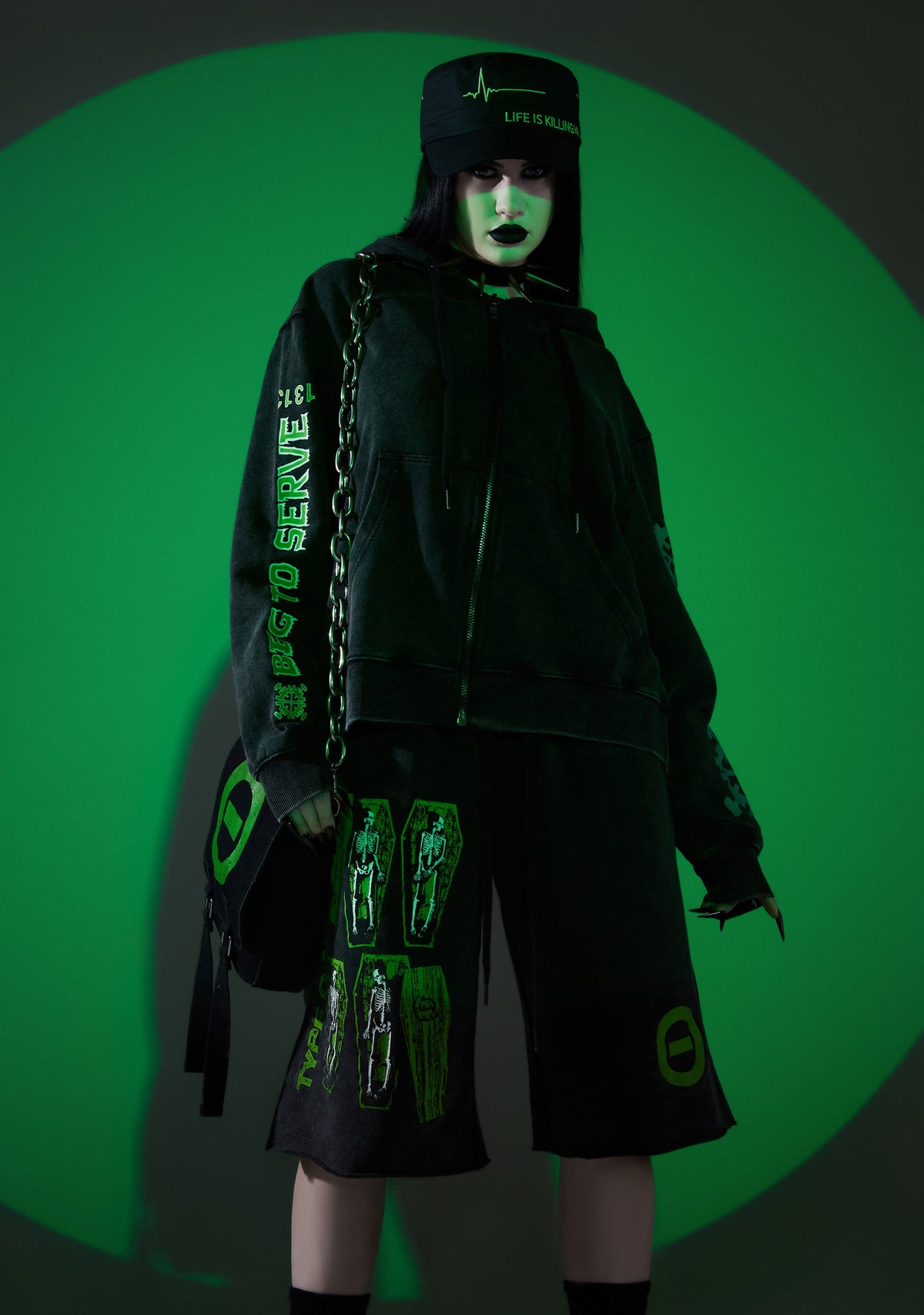 Black No.1 Washed Hoodie