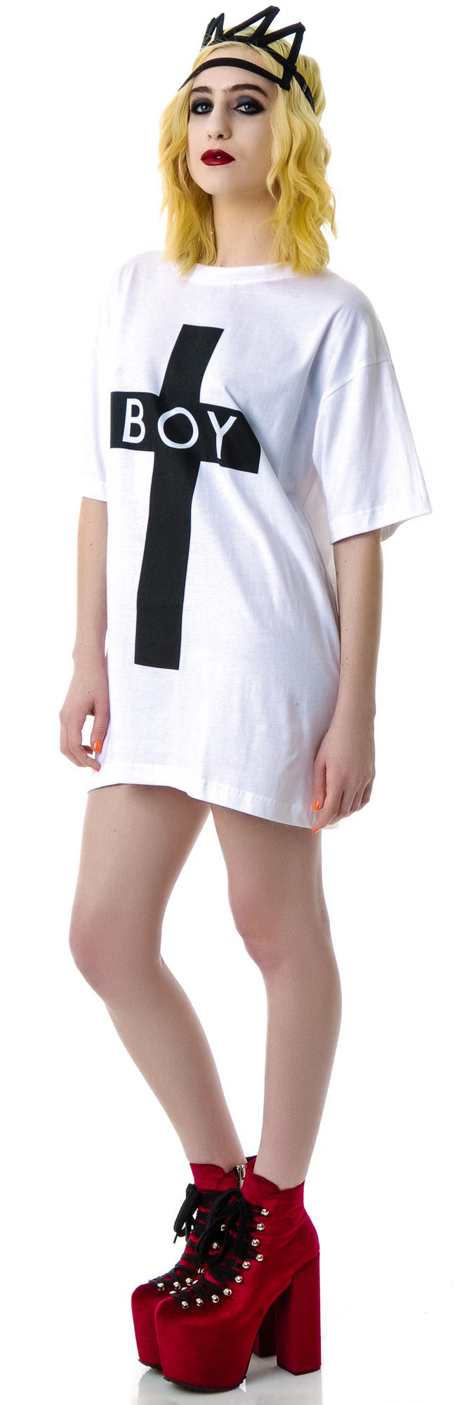 x BOY London Boy Cross Oversized Tee - Gold