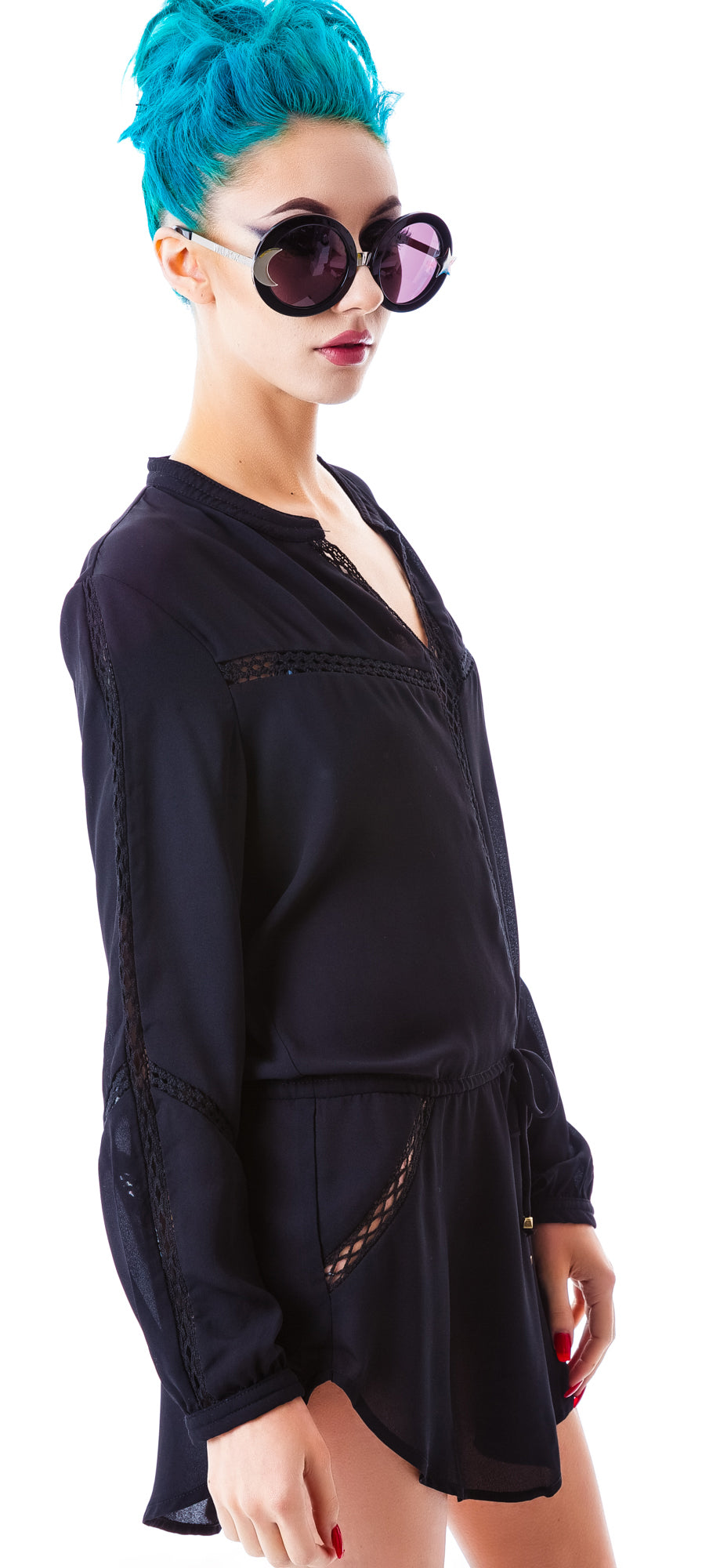 Heather Tunic Top - Black