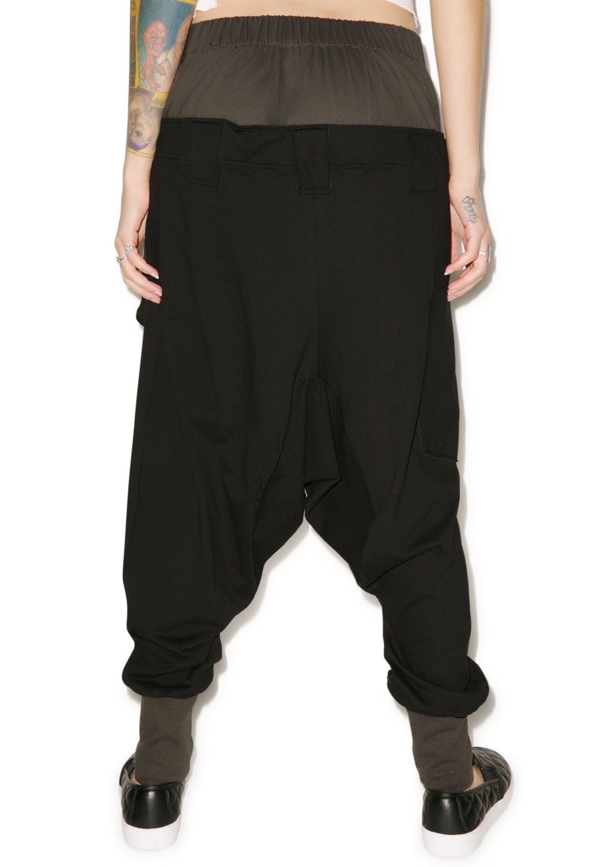 Rust Drop Crotch Pants - Dark Green