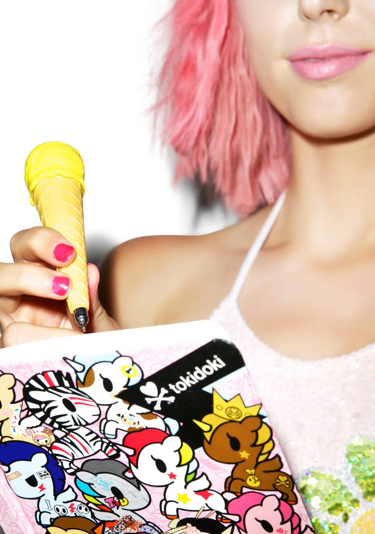 Single Scoop Ice Cream Pen - Pink