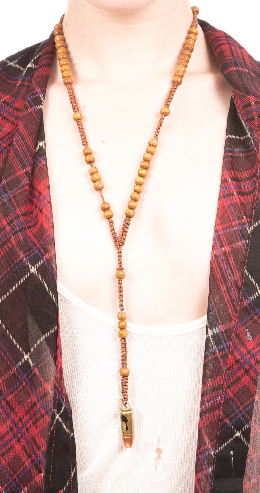 Bullet Rosary Necklace - Brown