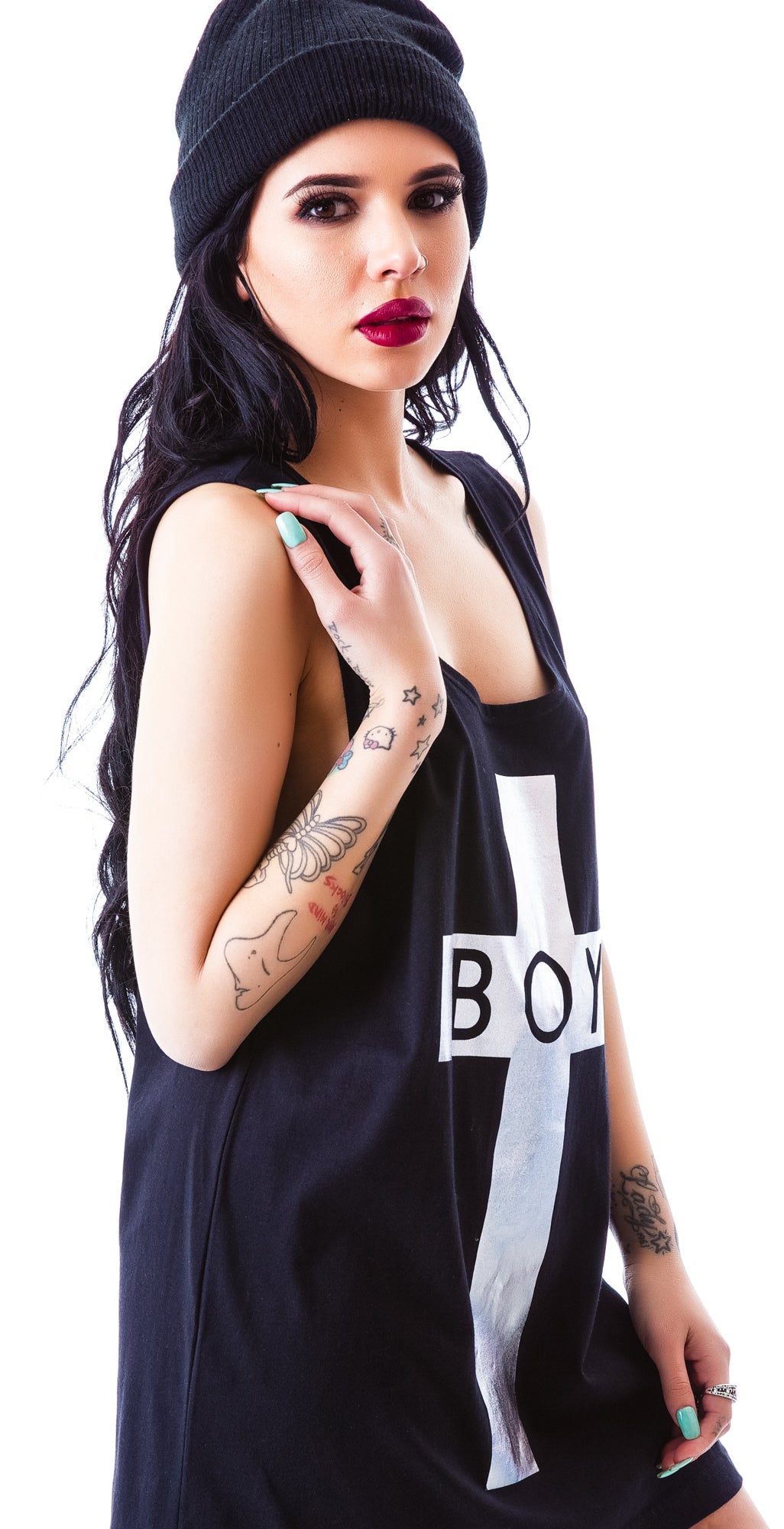 x BOY London Boy Cross Oversized Tank - Silver