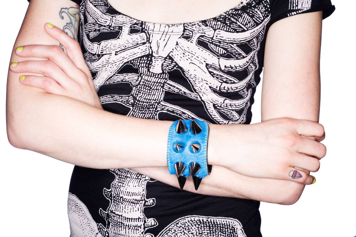 Alessia Double Silver Bracelet - Light Blue