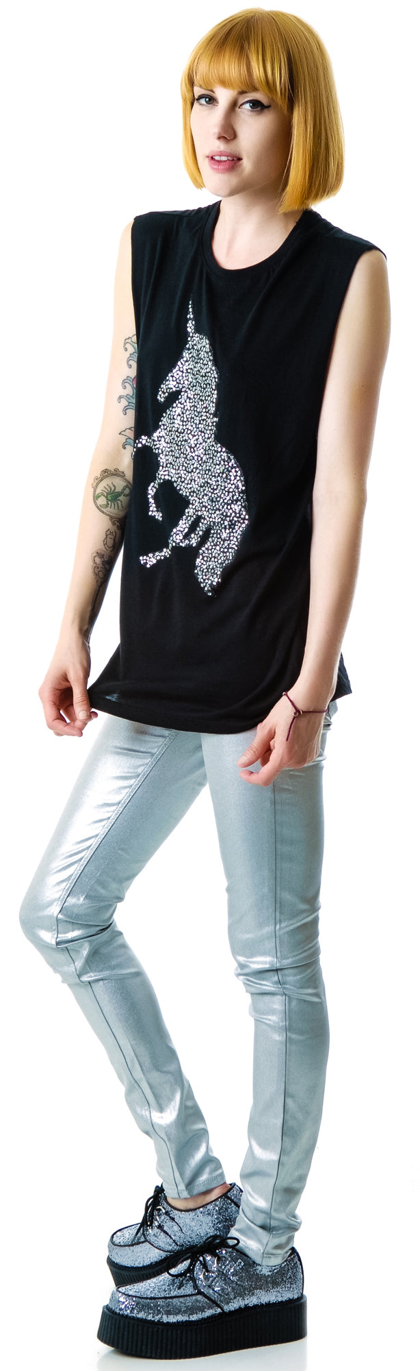 Unicorn Sparkles Tank - Light Gray