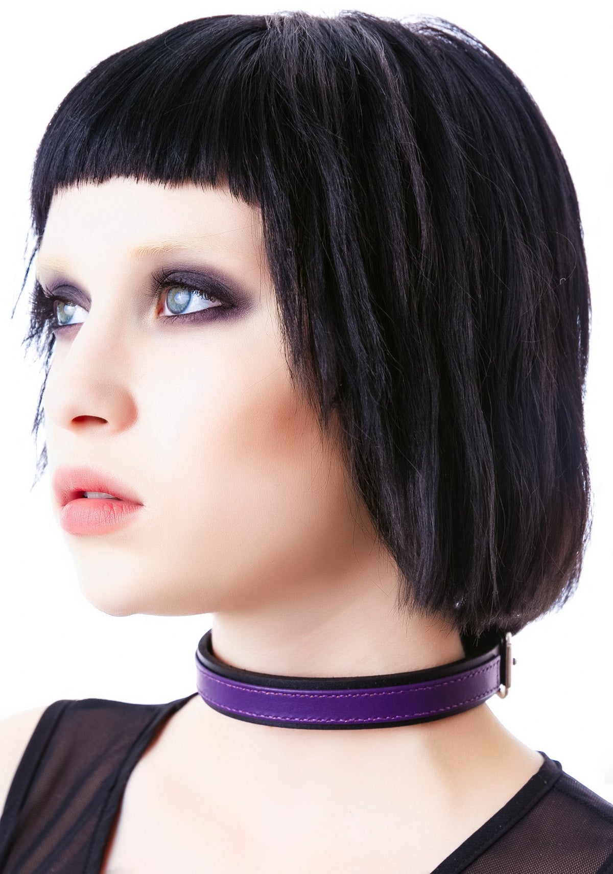 Strap Tease Leather Choker - Black