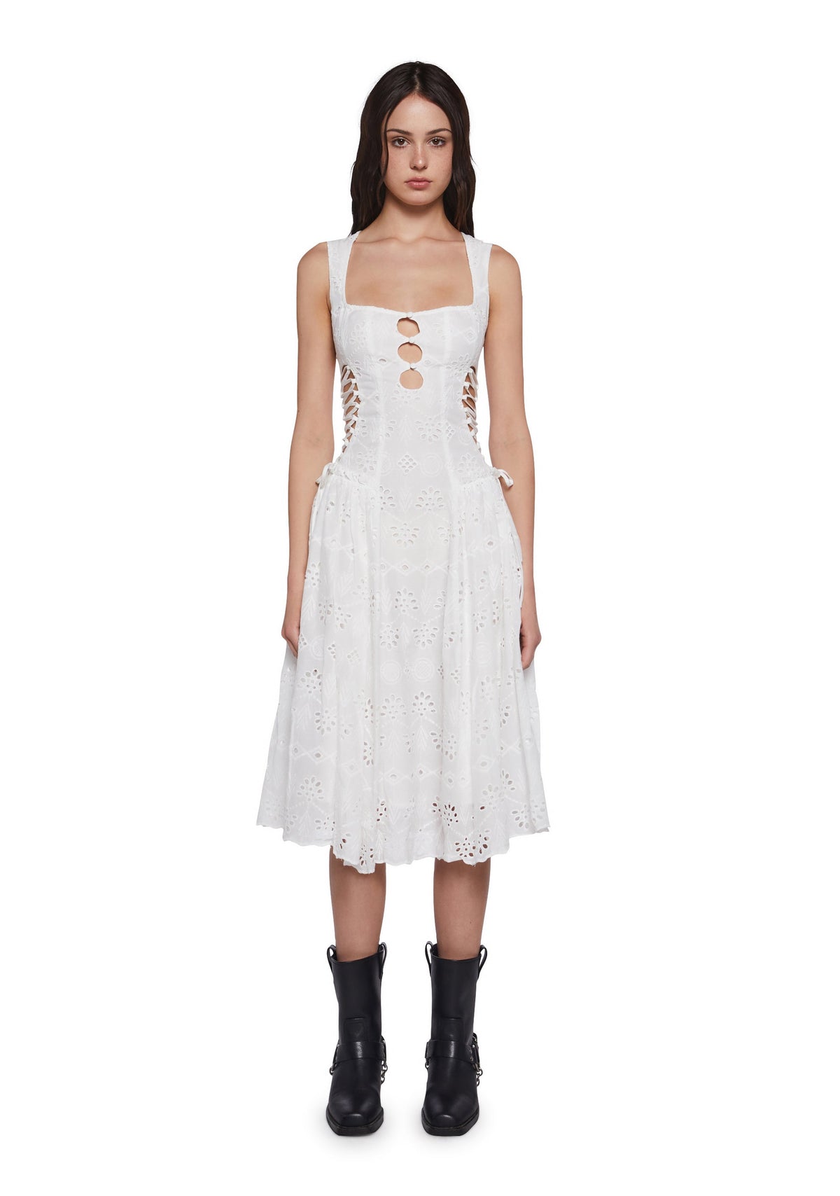 Blissful Breeze Eyelet Midi Dress