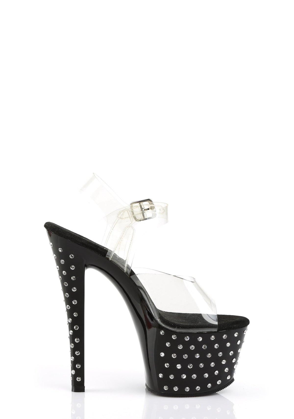 Stardust-708 Platform Ankle Strap Sandals-Black