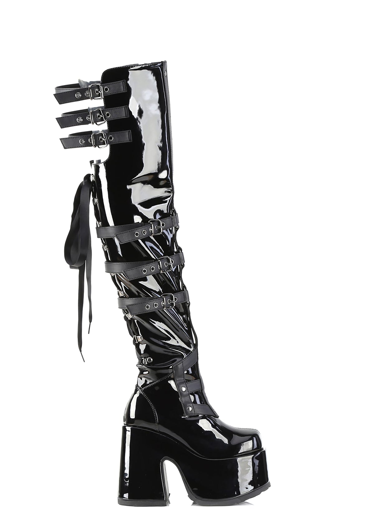 Camel-305 Platfform Thigh High Boots