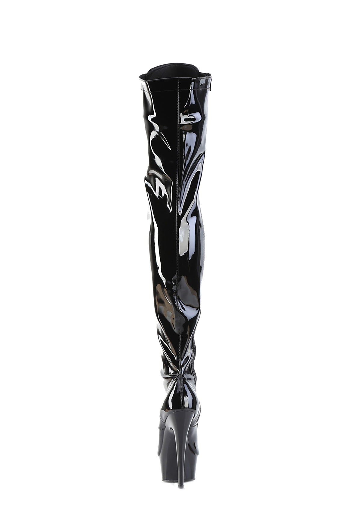 Delight-3019 Platform Thigh High Boots-Black