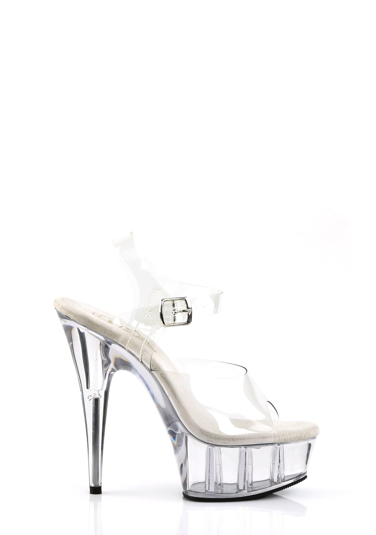 Delight-608 Platform Ankle Strap Sandals-Clear