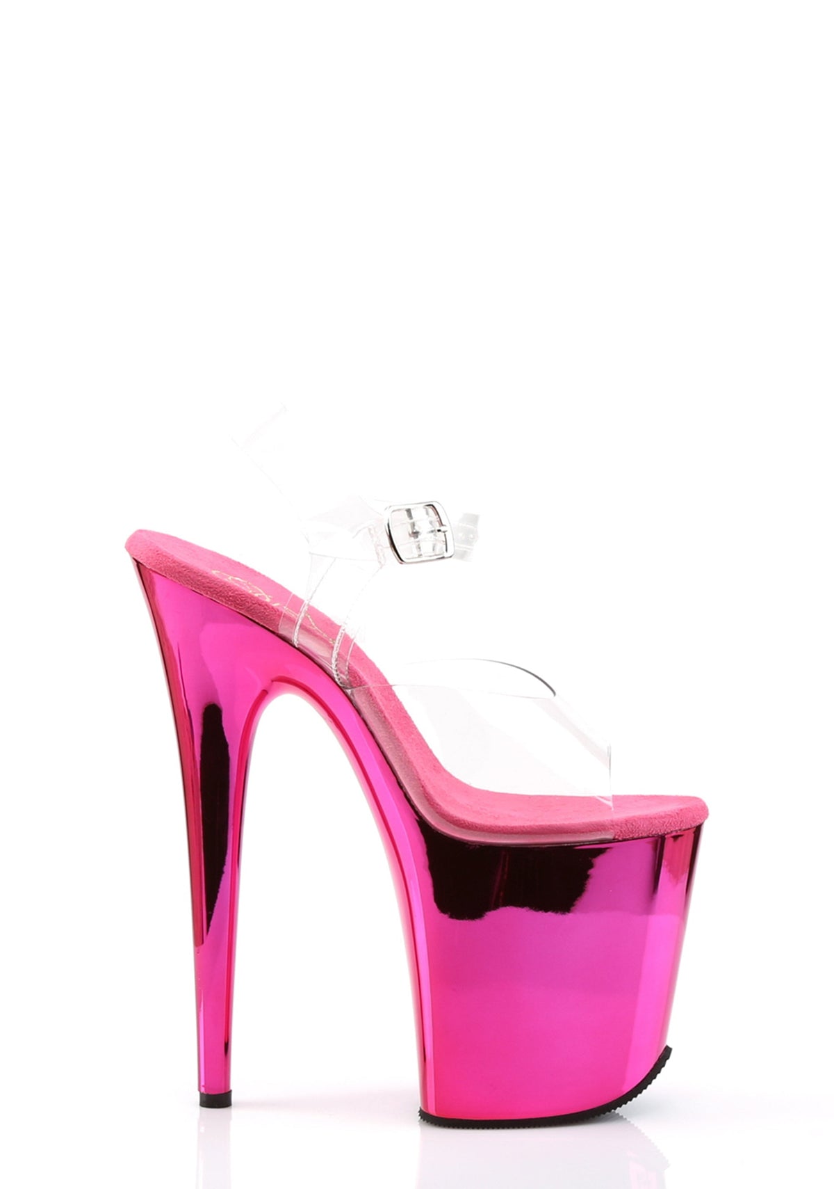 Flamingo-808 Platform Ankle Strap Sandals-Hot Pink Chrome