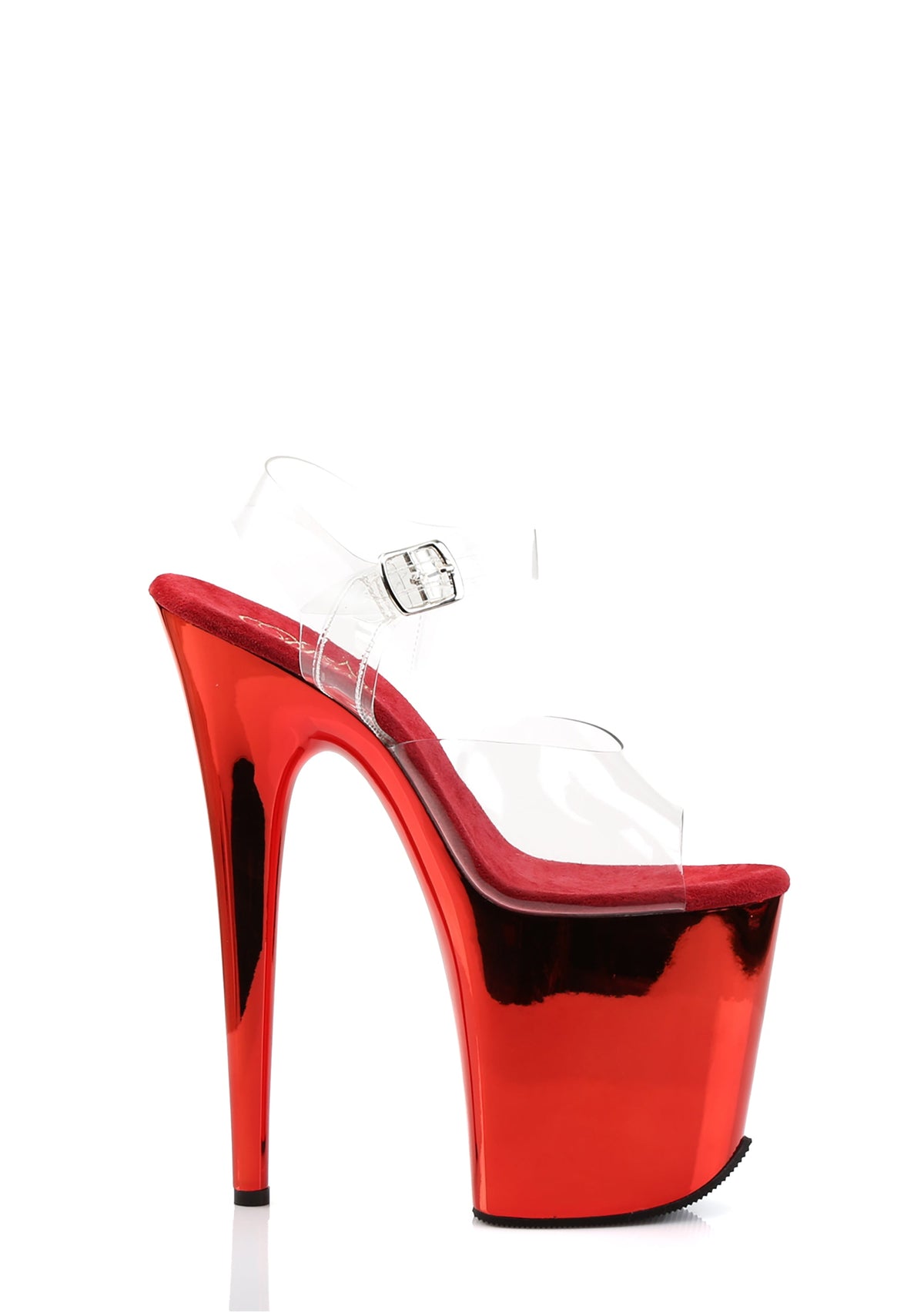 Flamingo-808 Platform Ankle Strap Sandals-Red Chrome