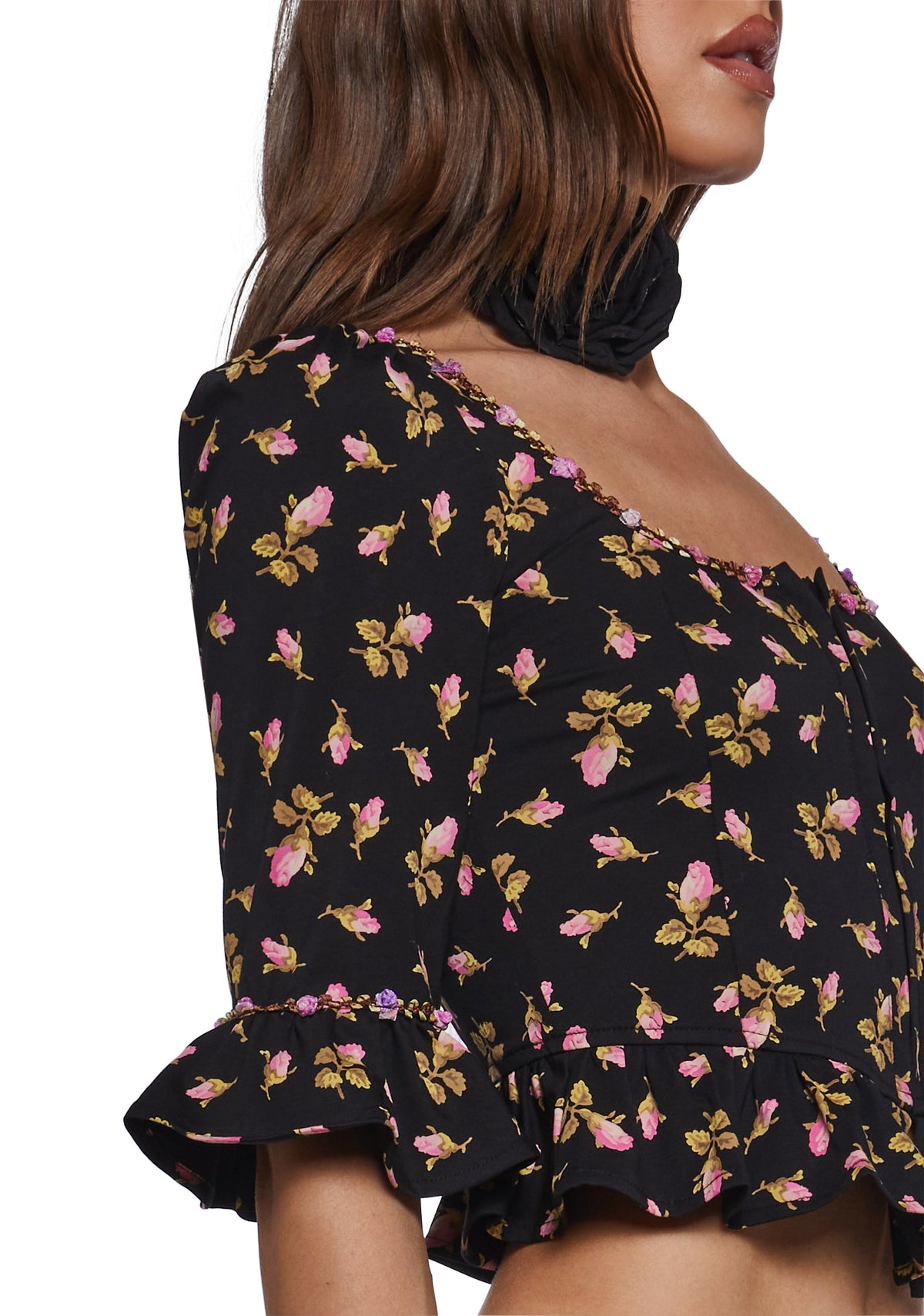 Floral Ruffled Top
