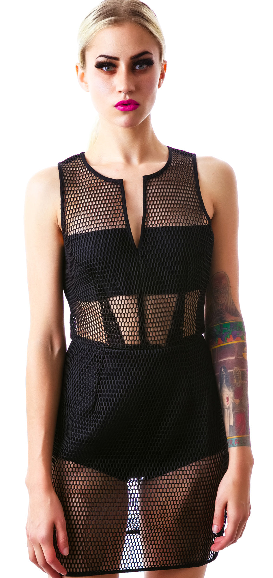Censored Mesh Dress - Off White