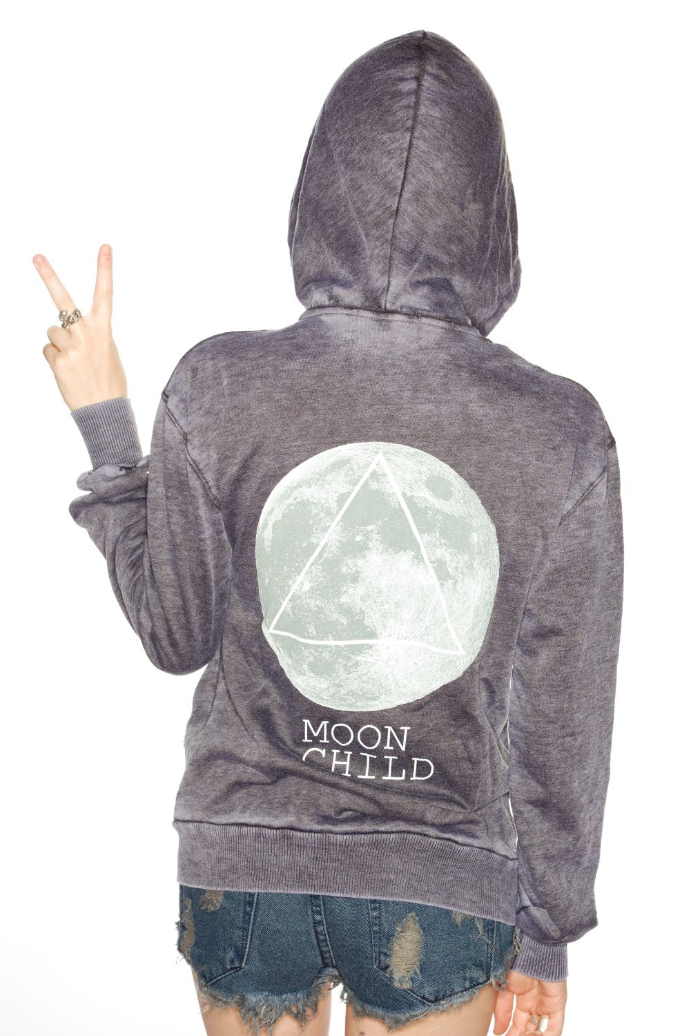 Moon Child Love Story Hoodie - Light Red