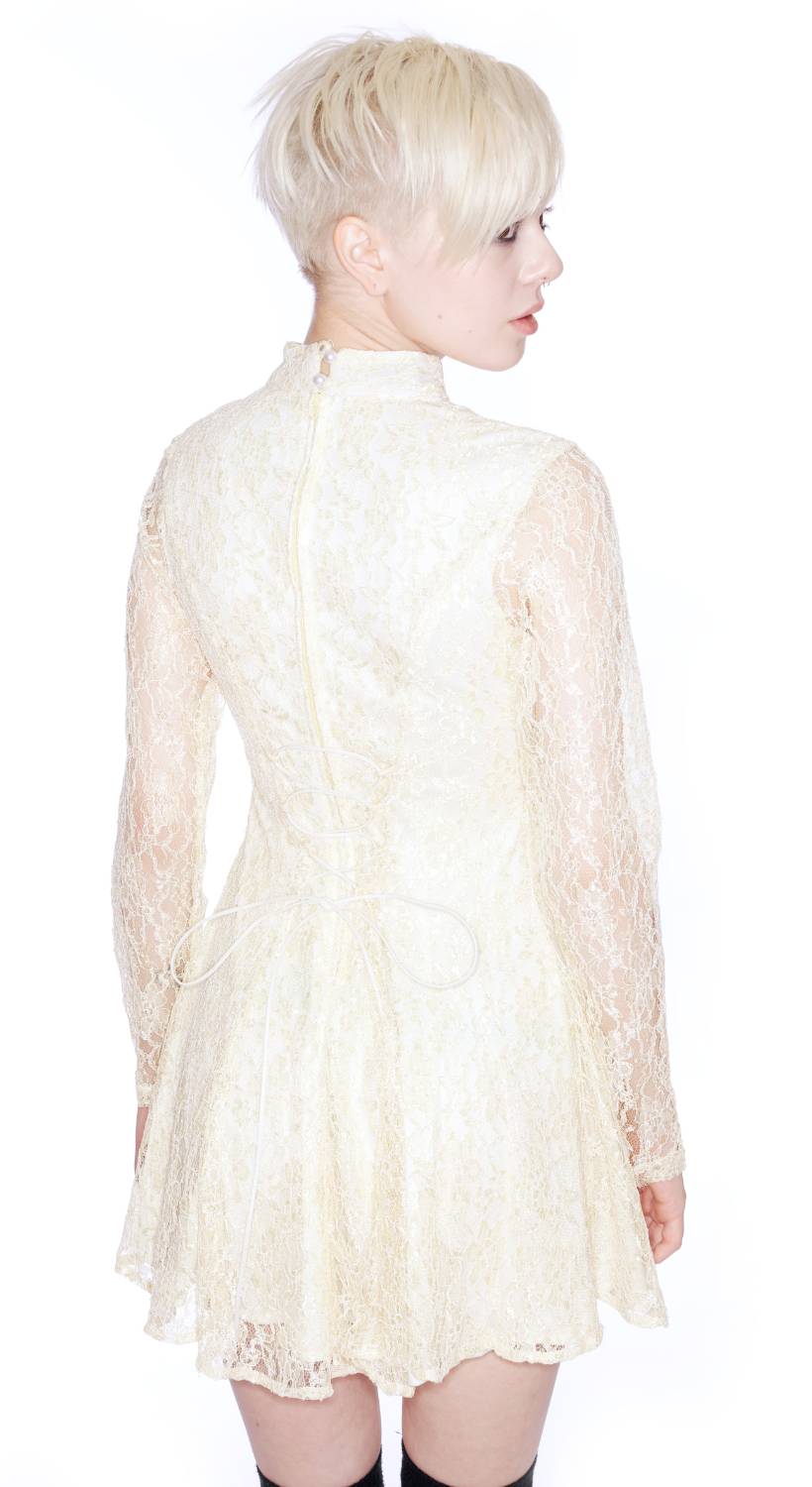 Lace Choker Dress - Black