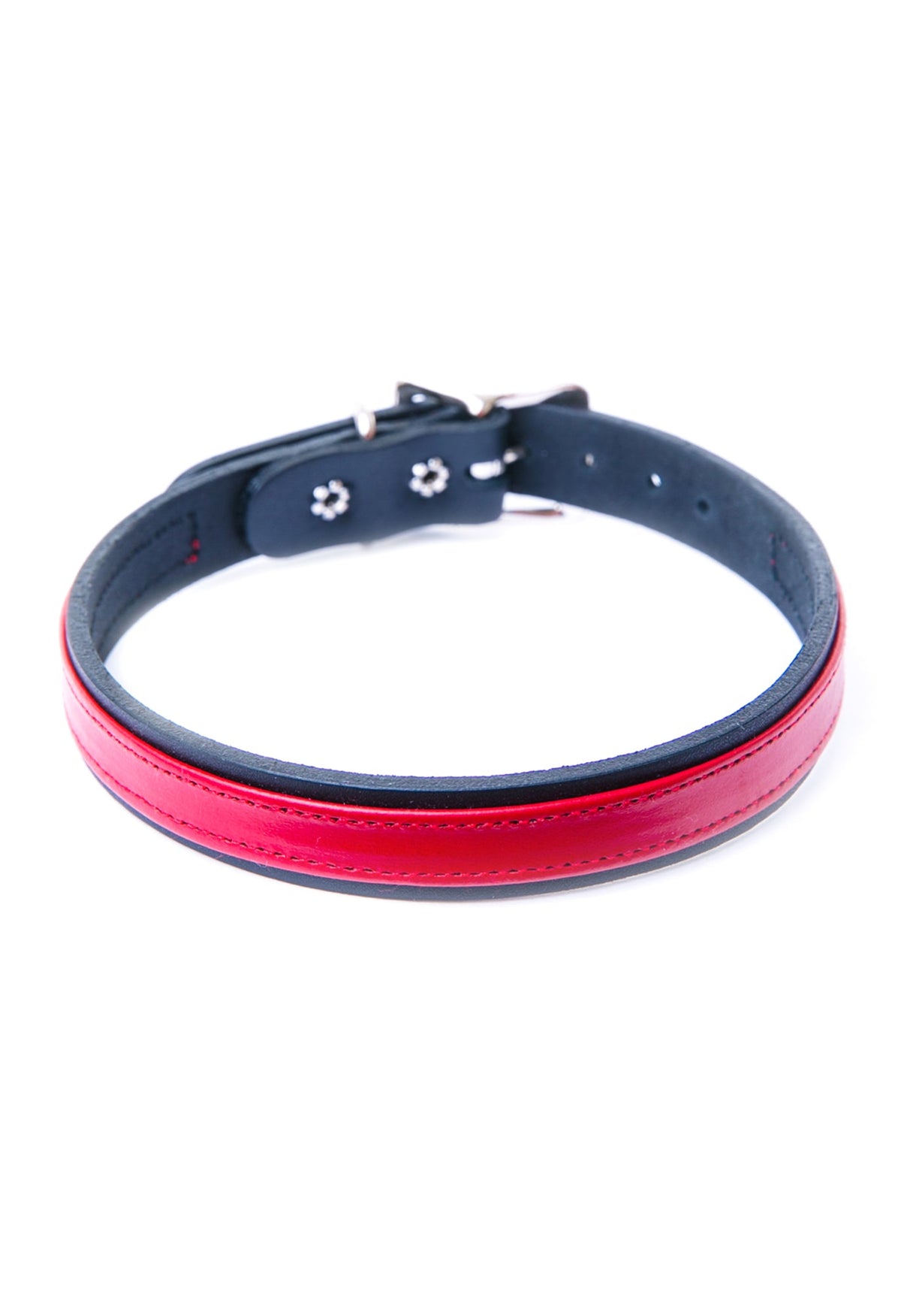 Strap Tease Leather Choker - Red