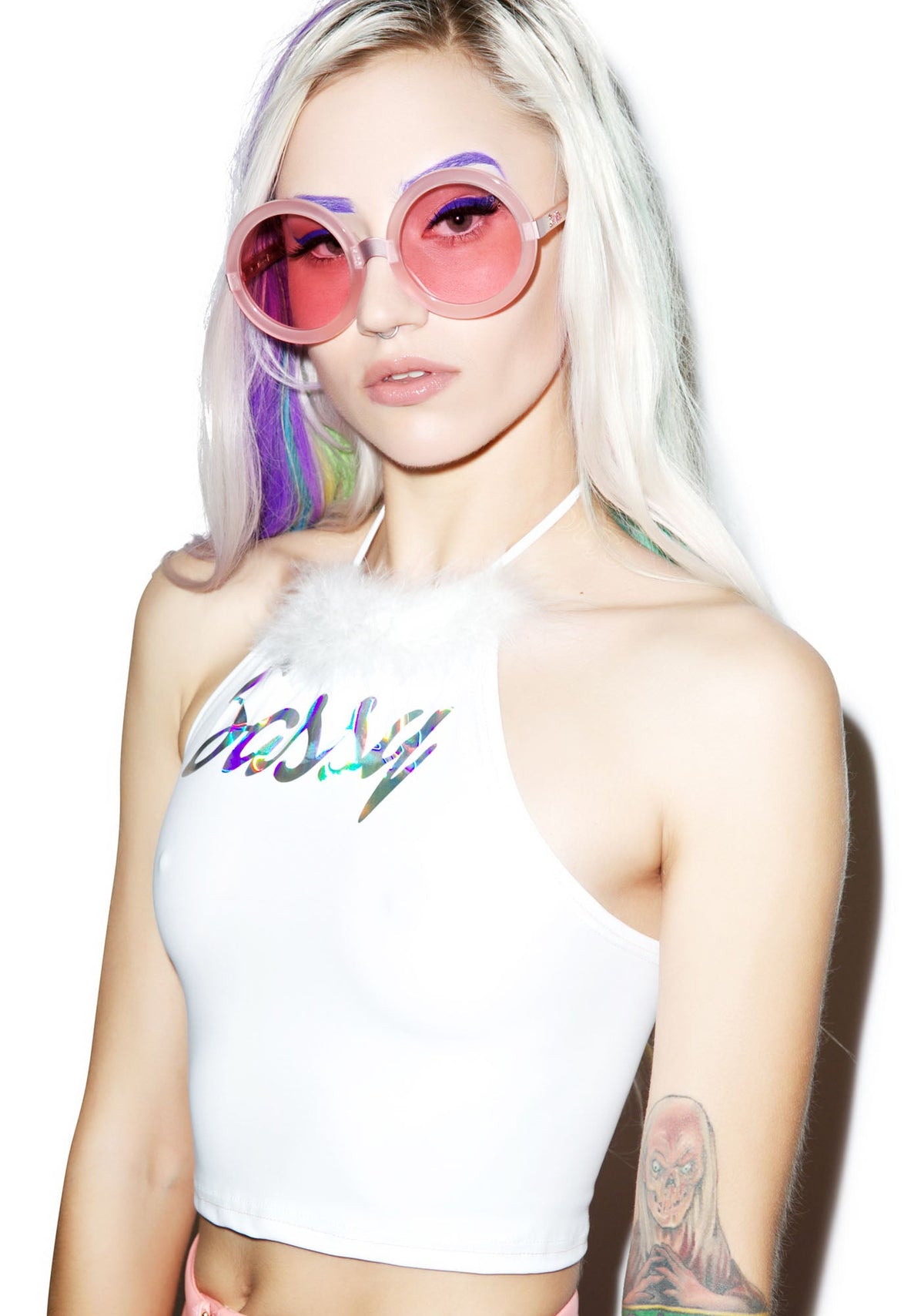 Fluff Sassy Halter - White