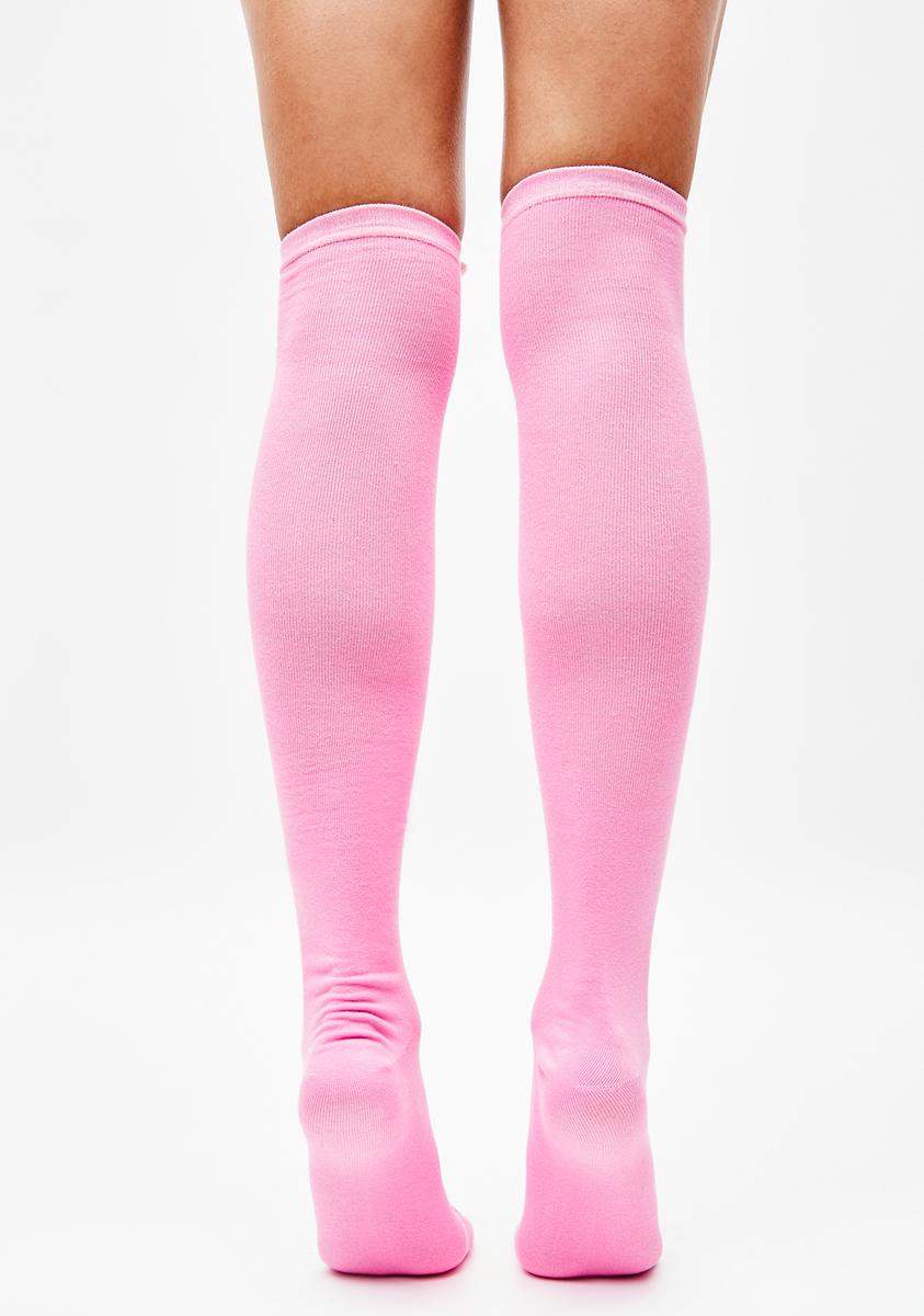 Magic's Here Thigh High Socks - Pink