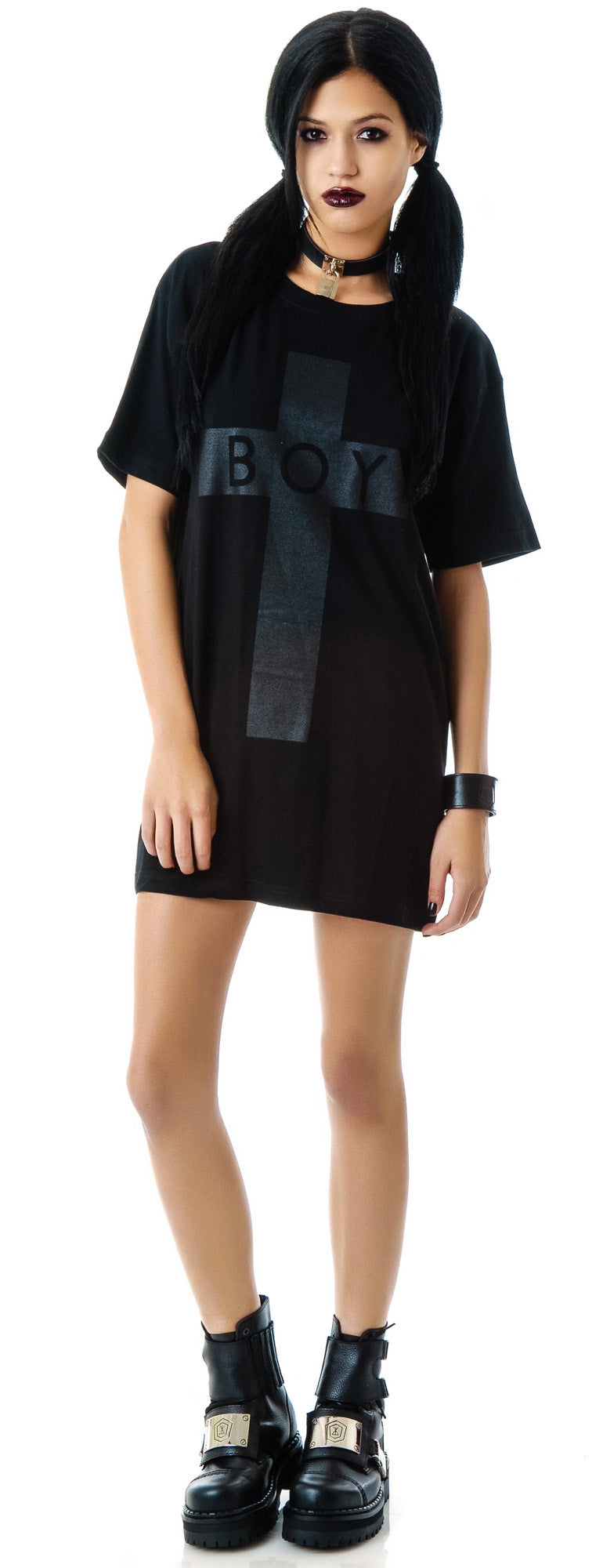 x BOY London Boy Cross Oversized Tee - Black