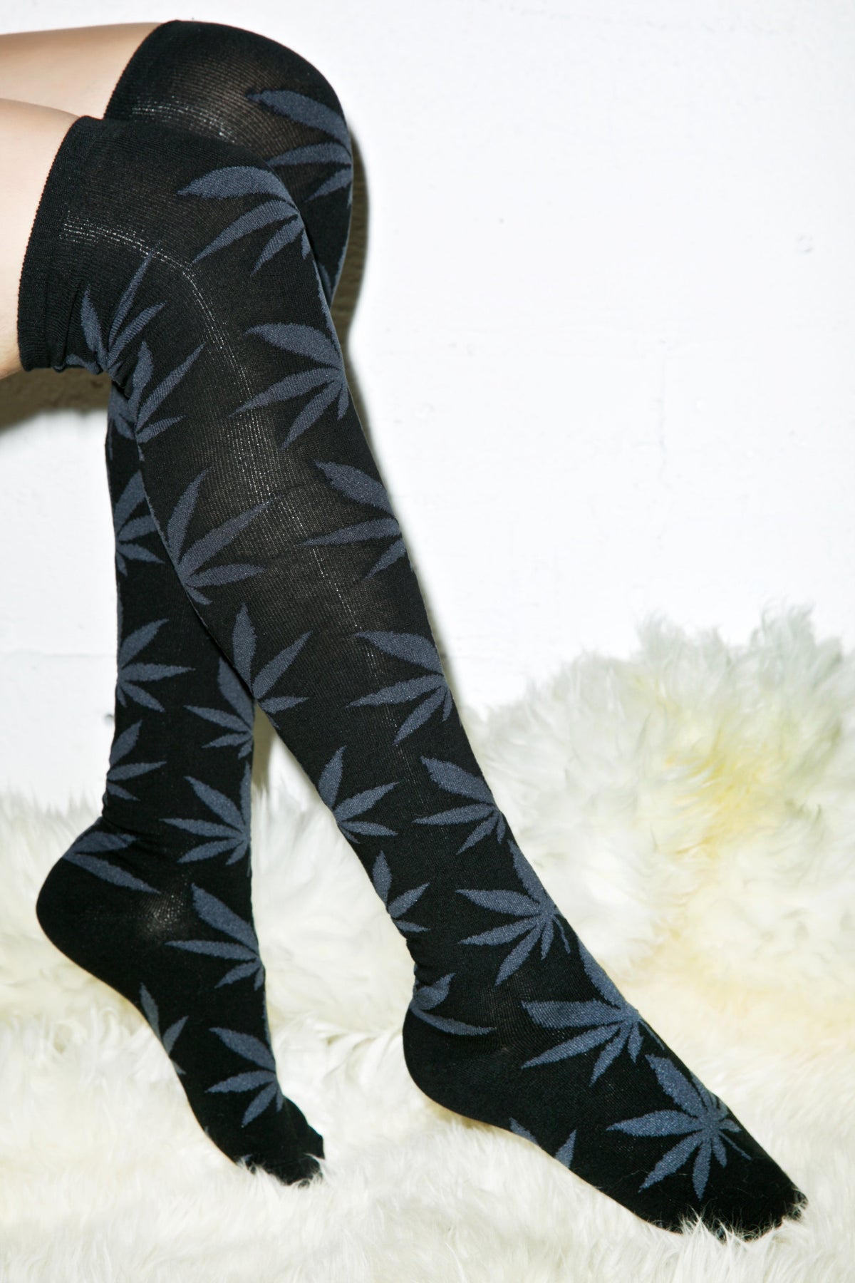 Plantlife Thigh High Socks - Gray