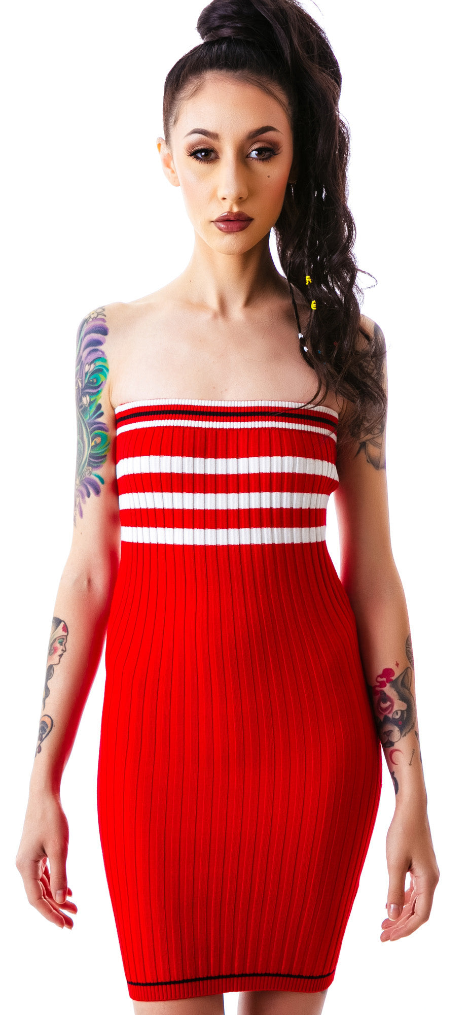 The Slain Sweater Midi Dress - Off White