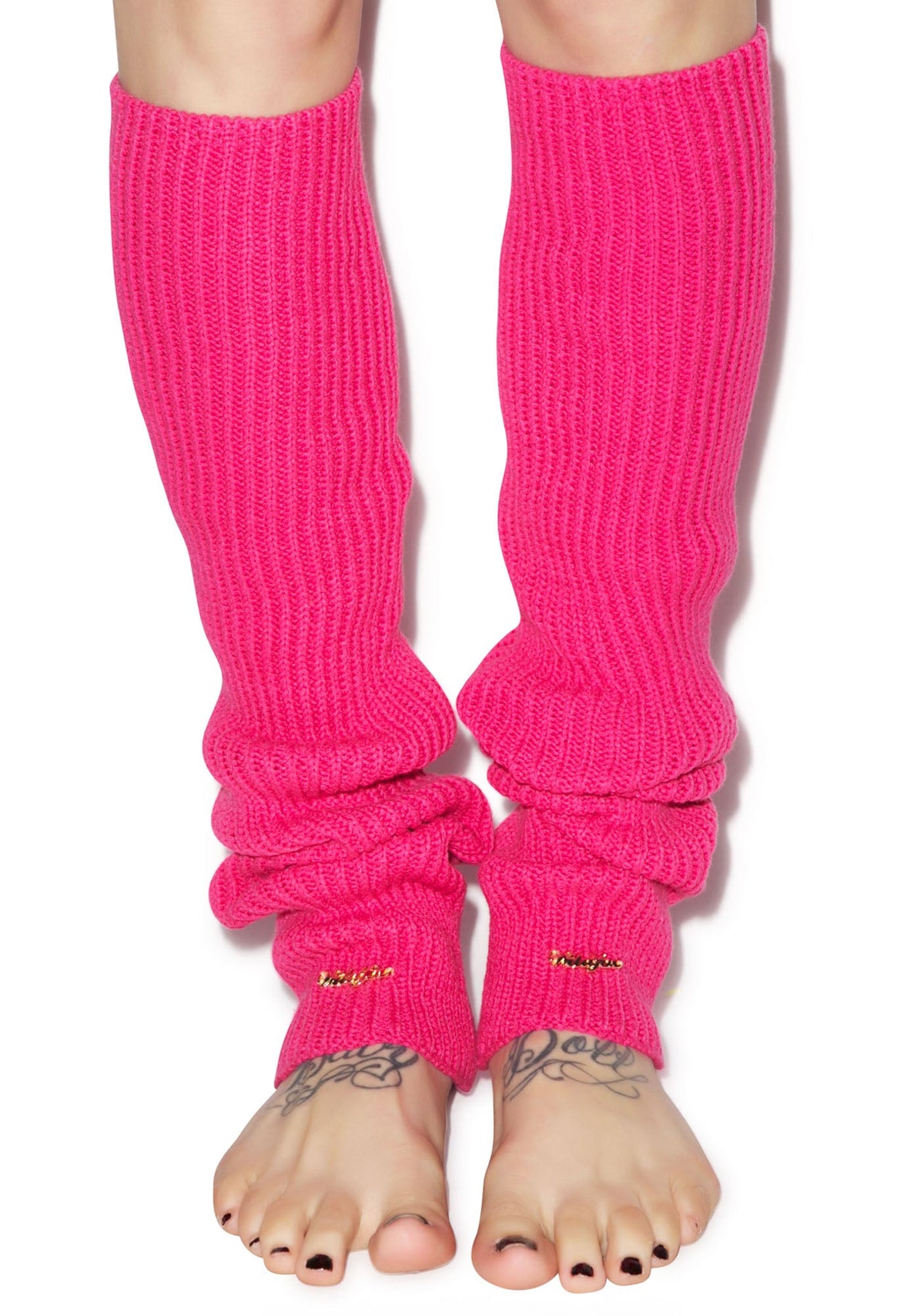 Chunky Knit Leg Warmers - Dark Pink