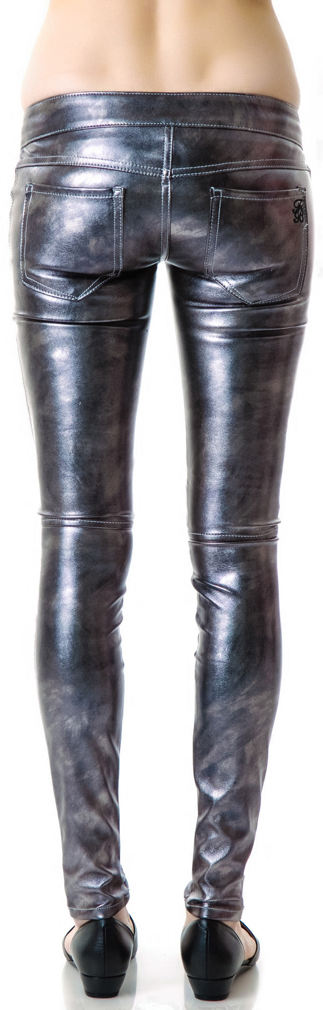 Mad Moto Leatherette Leggings - Dark Gray