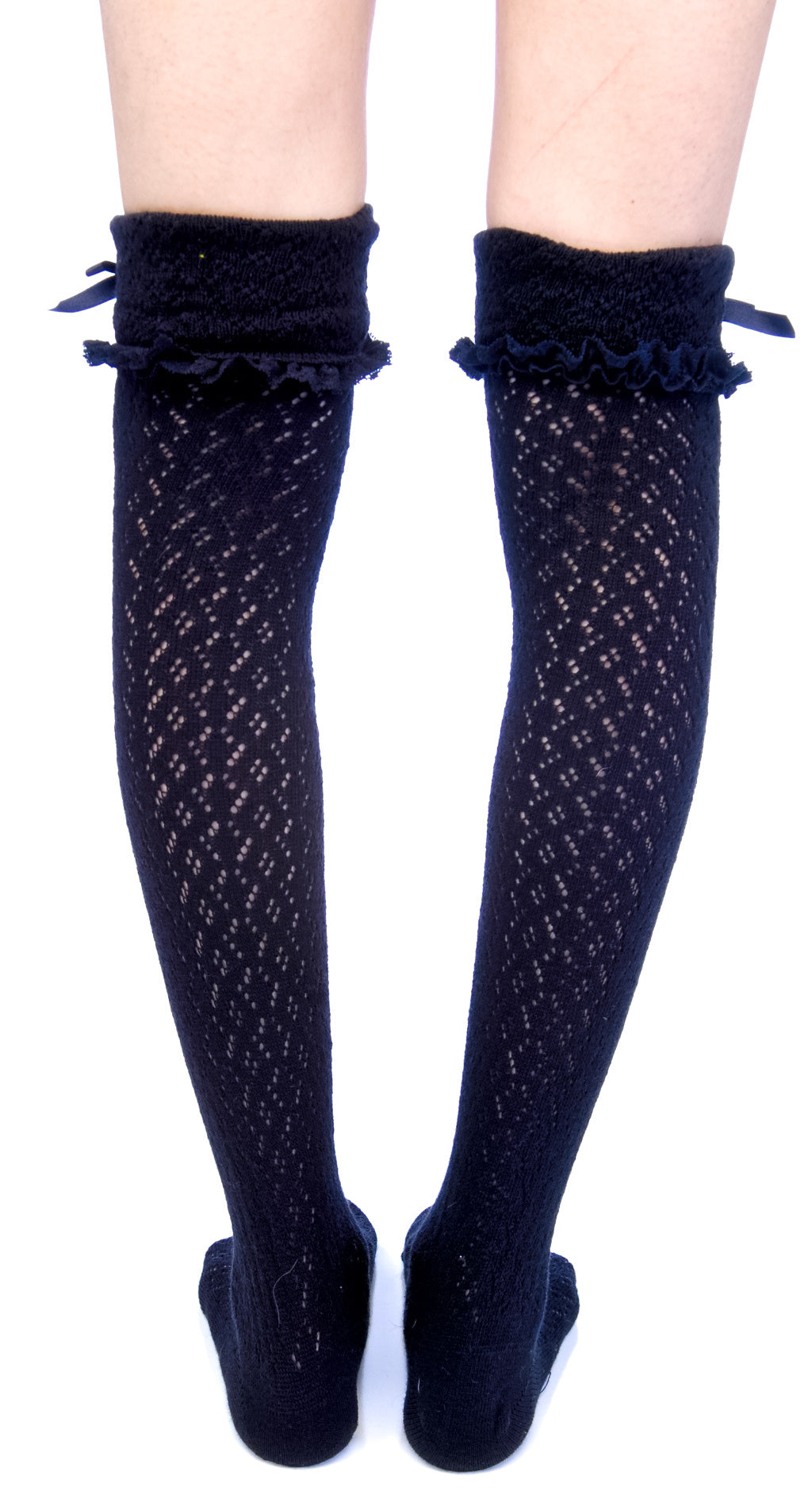 Ribbon Knee High Socks - Off White