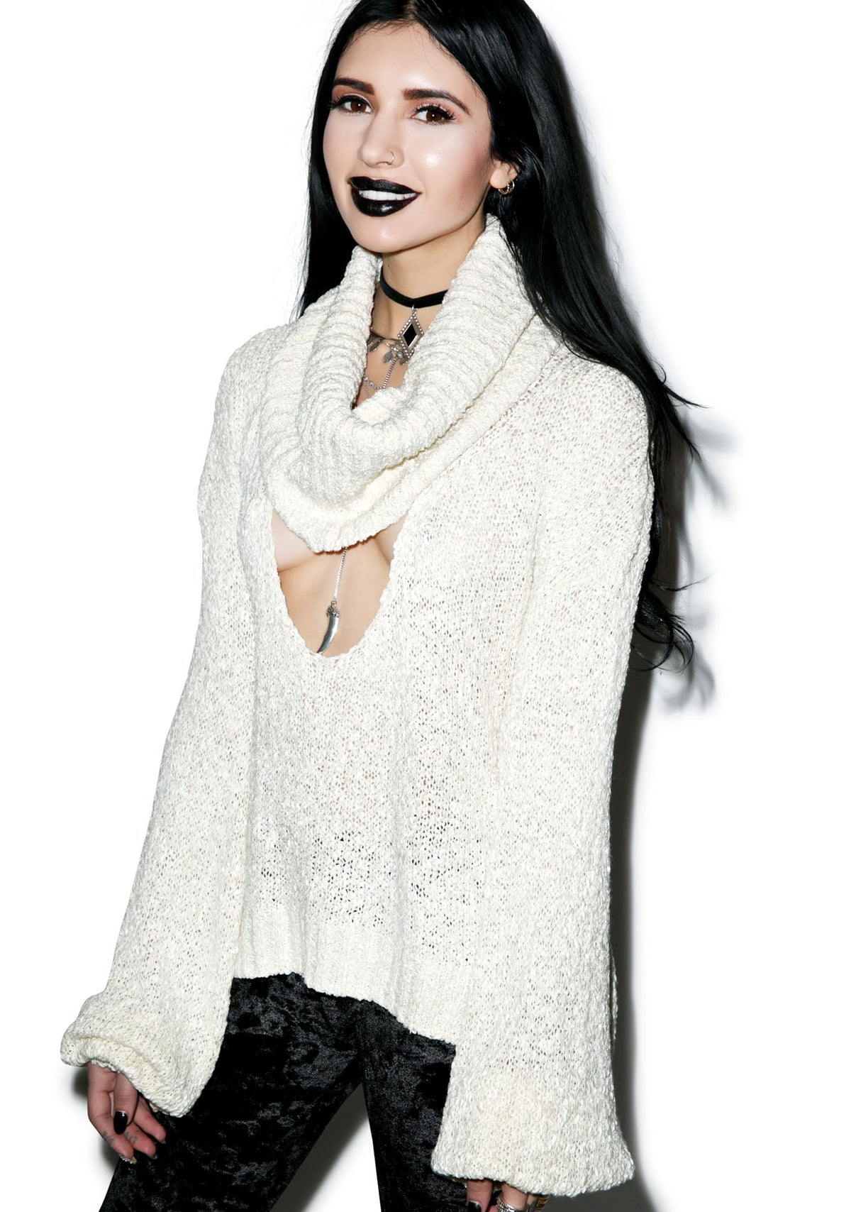 Scandal Knit Crop - Black